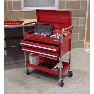 Sealey CX1042D Superline PRO® Heavy-Duty Trolley with Lockable Top & 2 Drawers 2-Level - CX1042D - Sealey Tools UK - Trade Counter Direct