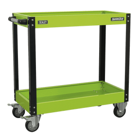 Sealey CX109HV Superline PRO® Heavy-Duty Workshop Trolley 2-Level - Hi-Vis Green - CX109HV - Sealey Tools UK - Trade Counter Direct