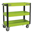 Sealey CX110HV Workshop Trolley 3 - Level Heavy - Duty - Hi - Vis Green - CX110HV - Sealey Tools UK - Trade Counter Direct