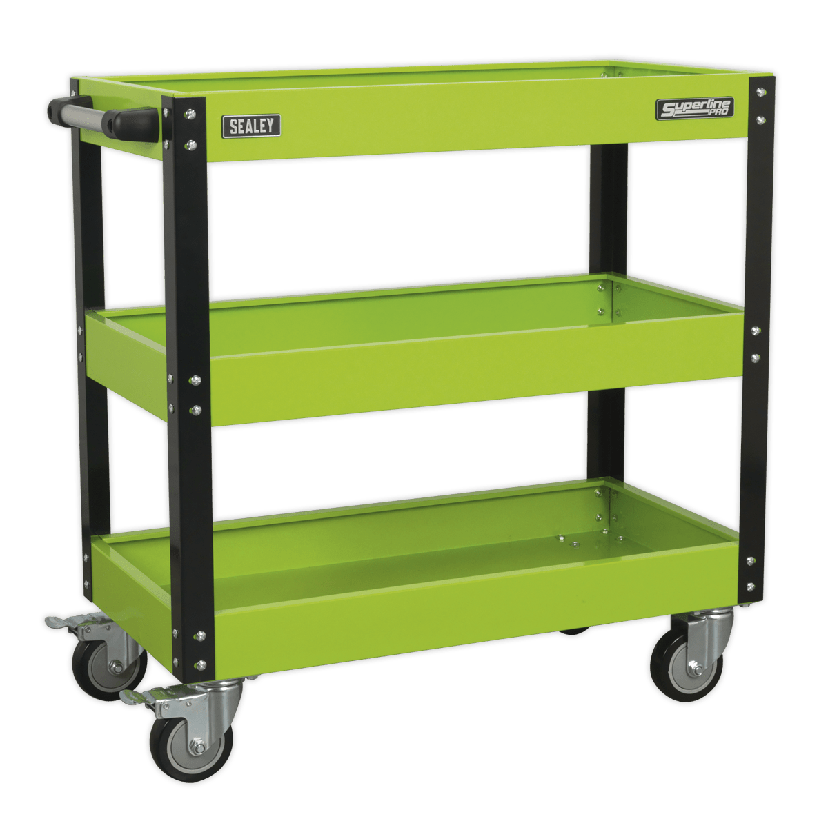 Sealey CX110HV Workshop Trolley 3 - Level Heavy - Duty - Hi - Vis Green - CX110HV - Sealey Tools UK - Trade Counter Direct