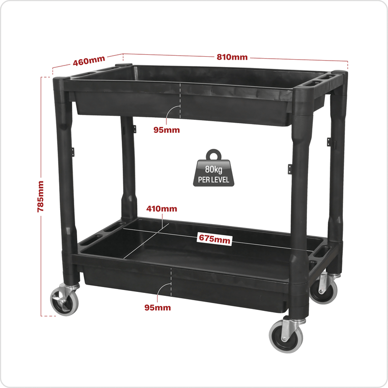 Sealey CX204 Composite Heavy-Duty Trolley 2-Level - CX204 - Sealey Tools UK - Trade Counter Direct