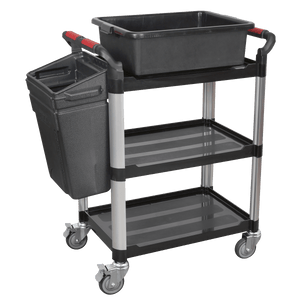 Sealey CX309 Composite Workshop Trolley 3-Level/3 Wall - CX309 - Sealey Tools UK - Trade Counter Direct