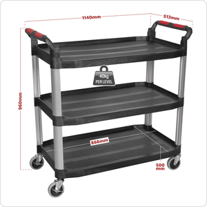 Sealey CX310 Composite Workshop Trolley 3-Level/3 Wall - CX310 - Sealey Tools UK - Trade Counter Direct