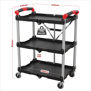 Sealey CX314 Folding Workshop Trolley 3-Level - CX314 - Sealey Tools UK - Trade Counter Direct