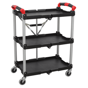 Sealey CX314 Folding Workshop Trolley 3-Level - CX314 - Sealey Tools UK - Trade Counter Direct