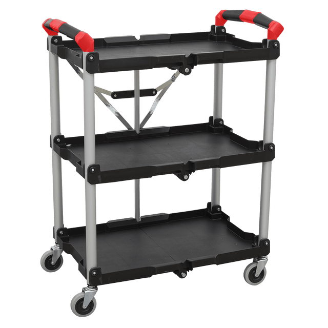Sealey CX314 Folding Workshop Trolley 3-Level - CX314 - Sealey Tools UK - Trade Counter Direct