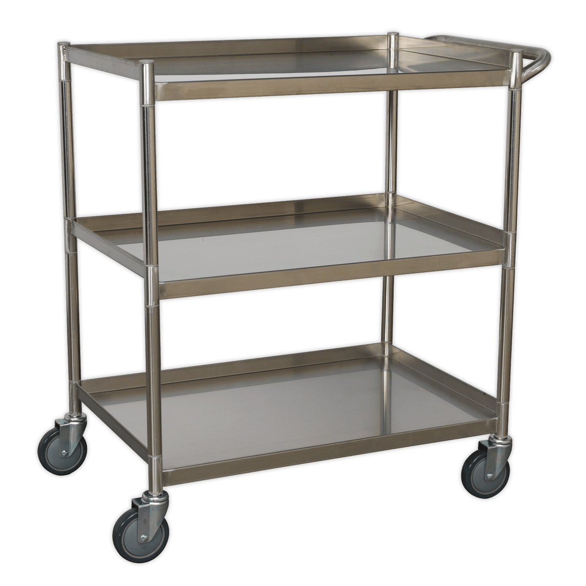 Sealey CX410SS Premier™ Stainless Steel Workshop Trolley 3-Level - CX410SS - Sealey Tools UK - Trade Counter Direct