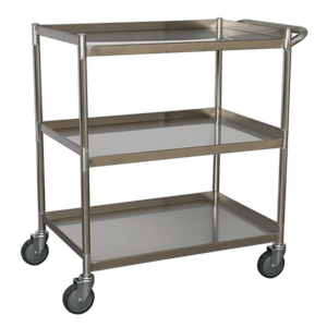 Sealey CX410SS Premier™ Stainless Steel Workshop Trolley 3-Level - CX410SS - Sealey Tools UK - Trade Counter Direct