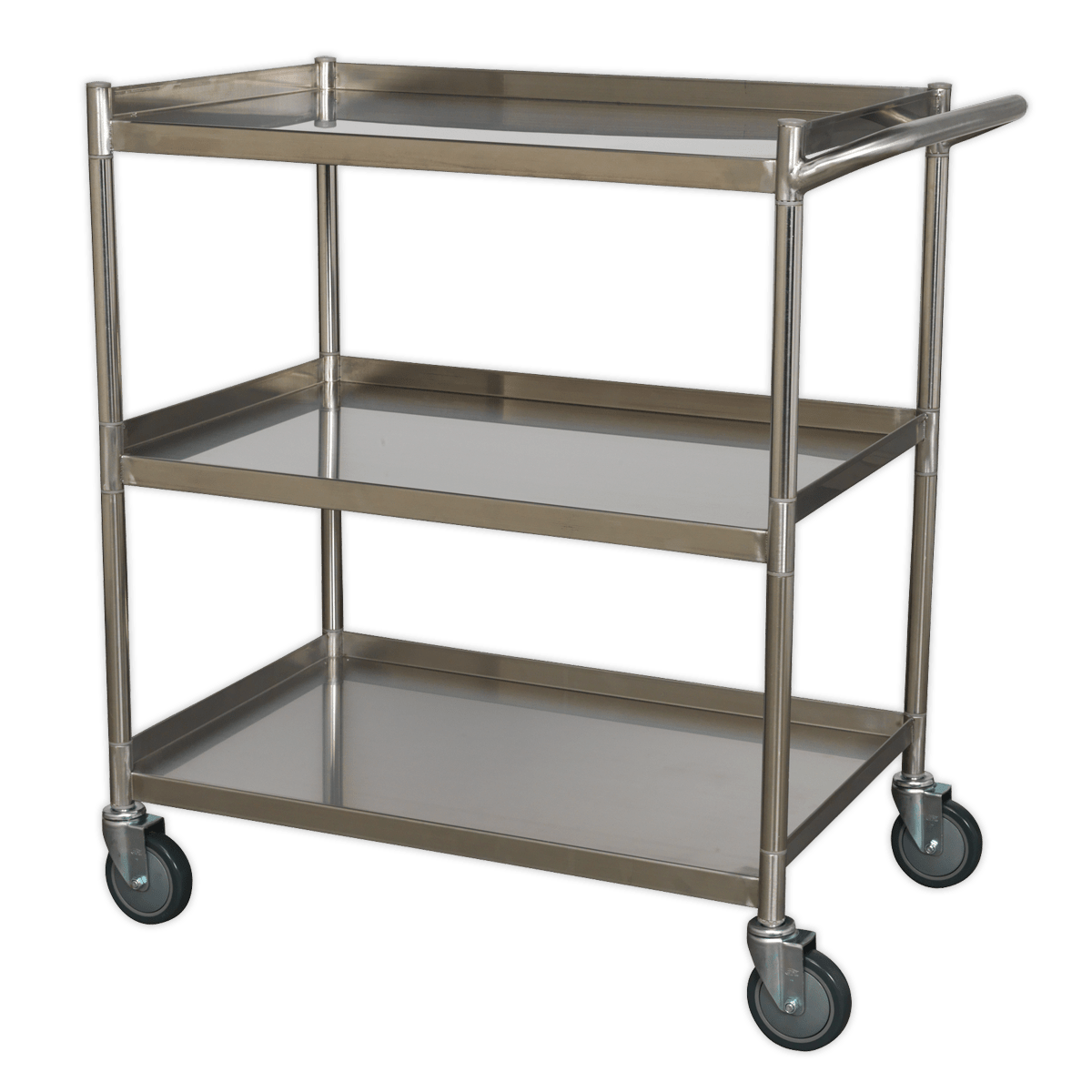 Sealey CX410SS Premier™ Stainless Steel Workshop Trolley 3-Level - CX410SS - Sealey Tools UK - Trade Counter Direct