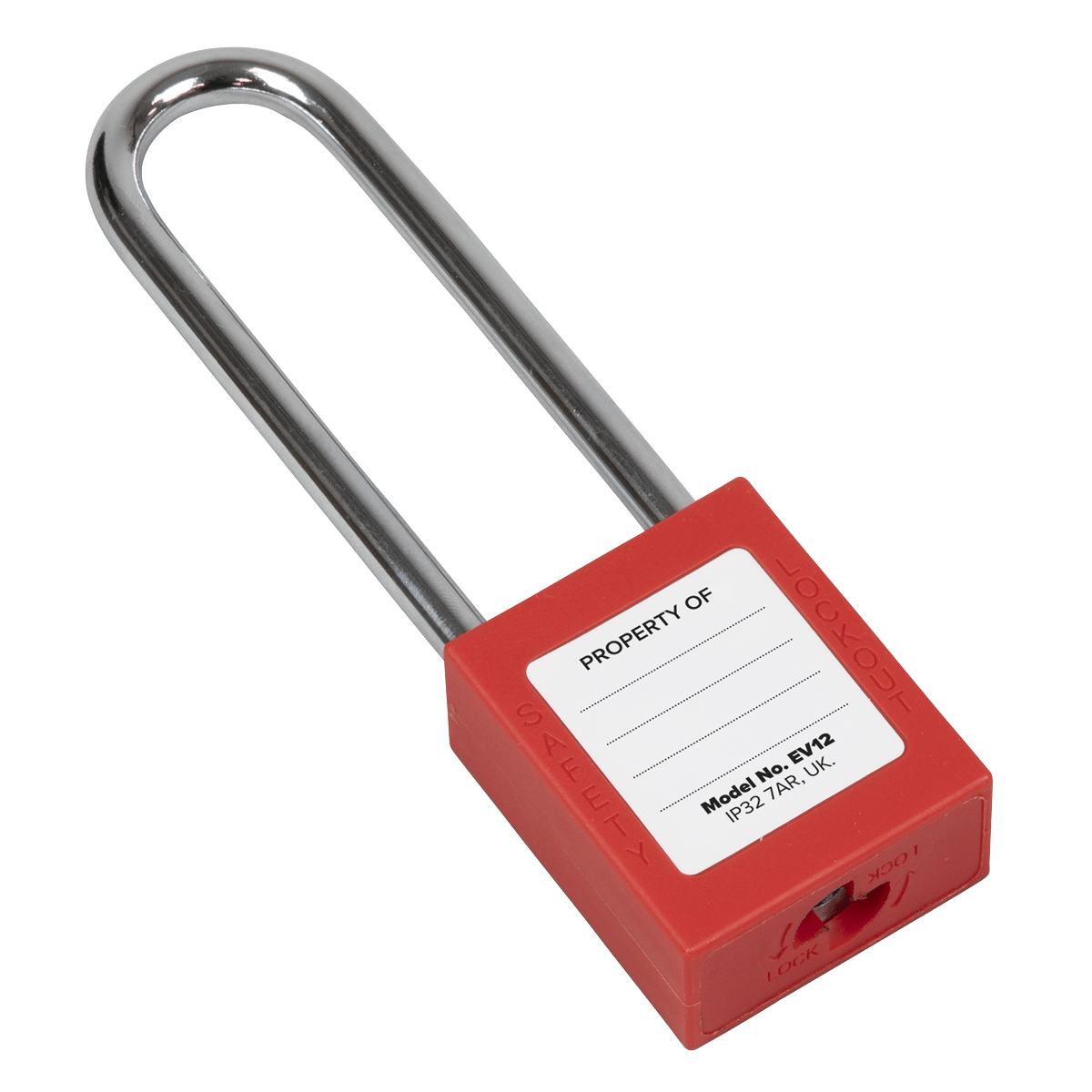 Sealey EV12 Long Shackle Safety Lockout Padlock - EV12 - Sealey Tools UK - Trade Counter Direct