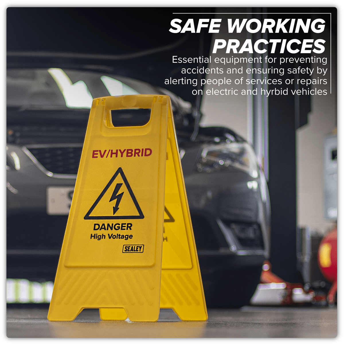 Sealey EV19 EV/Hybrid Floor Warning Signs - Pack of 2 - EV19 - Sealey Tools UK - Trade Counter Direct