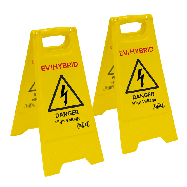 Sealey EV19 EV/Hybrid Floor Warning Signs - Pack of 2 - EV19 - Sealey Tools UK - Trade Counter Direct
