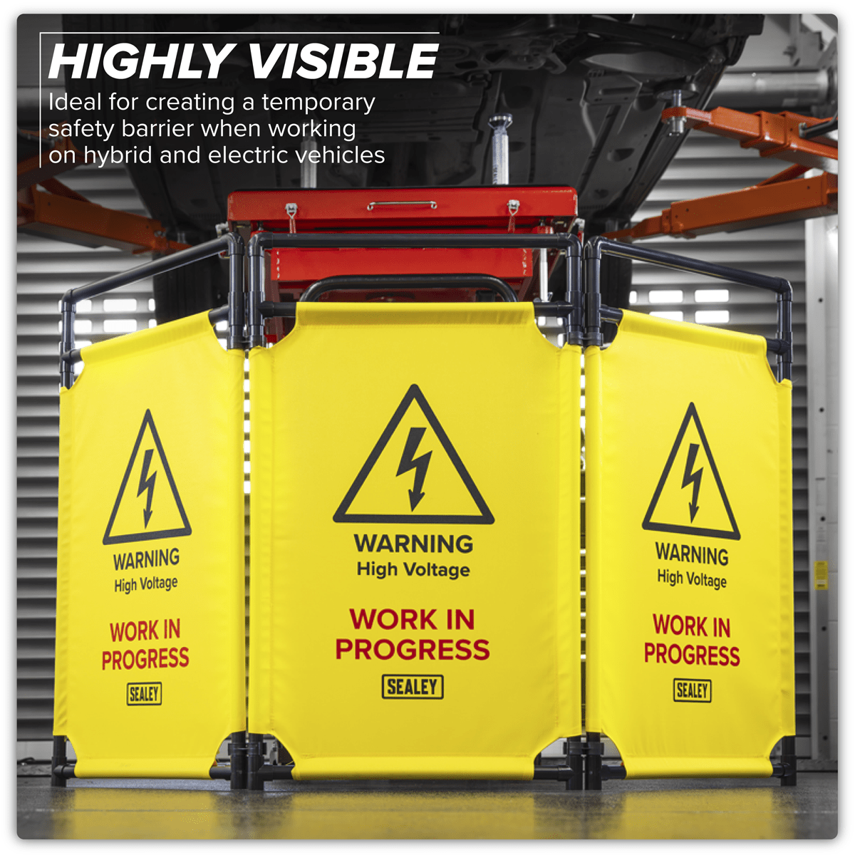 Sealey EV20 Folding Safety Barrier for Hybrid/Electric Vehicles - EV20 - Sealey Tools UK - Trade Counter Direct