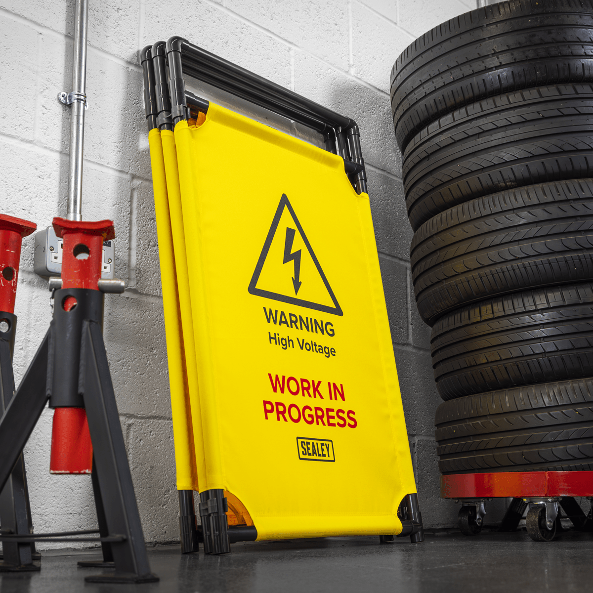 Sealey EV20 Folding Safety Barrier for Hybrid/Electric Vehicles - EV20 - Sealey Tools UK - Trade Counter Direct