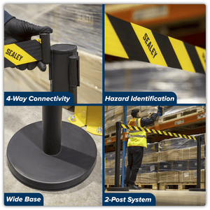 Sealey EV23 Retractable Safety Belt Barrier Post - Set of 2 - EV23 - Sealey Tools UK - Trade Counter Direct