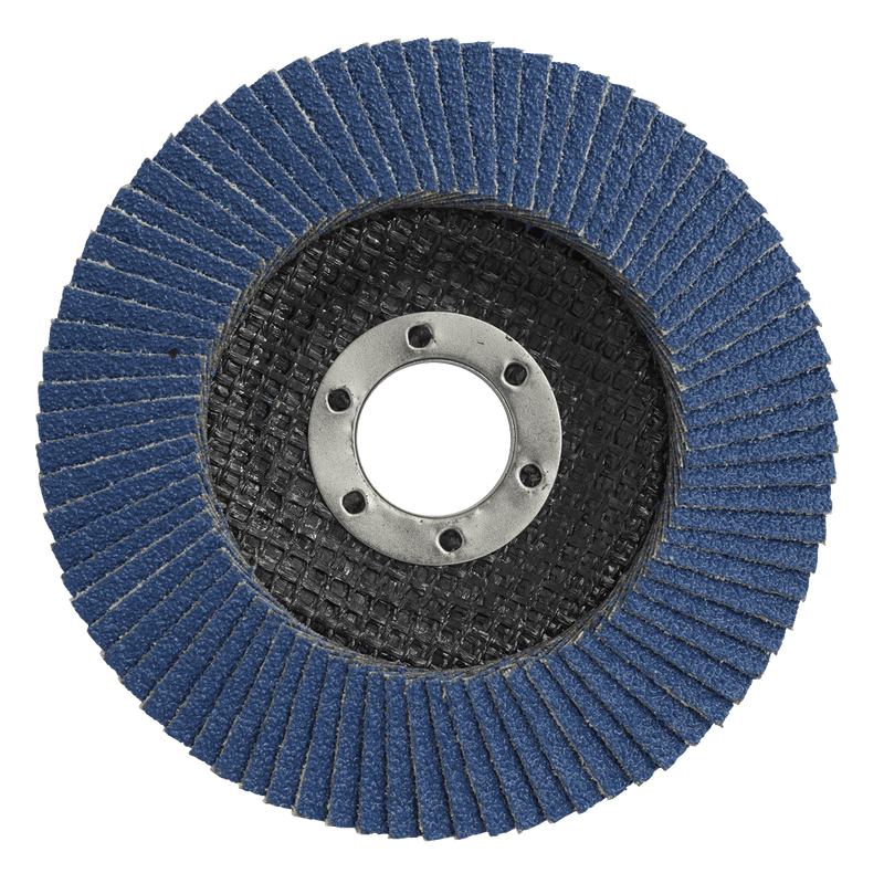 Sealey FD100120 100mm Zirconium Flap Disc 120Grit 16mm Bore - FD100120 - Sealey Tools UK - Trade Counter Direct