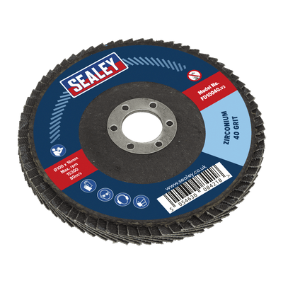 Sealey FD10040 100mm Zirconium Flap Disc 40Grit 16mm Bore - FD10040 - Sealey Tools UK - Trade Counter Direct