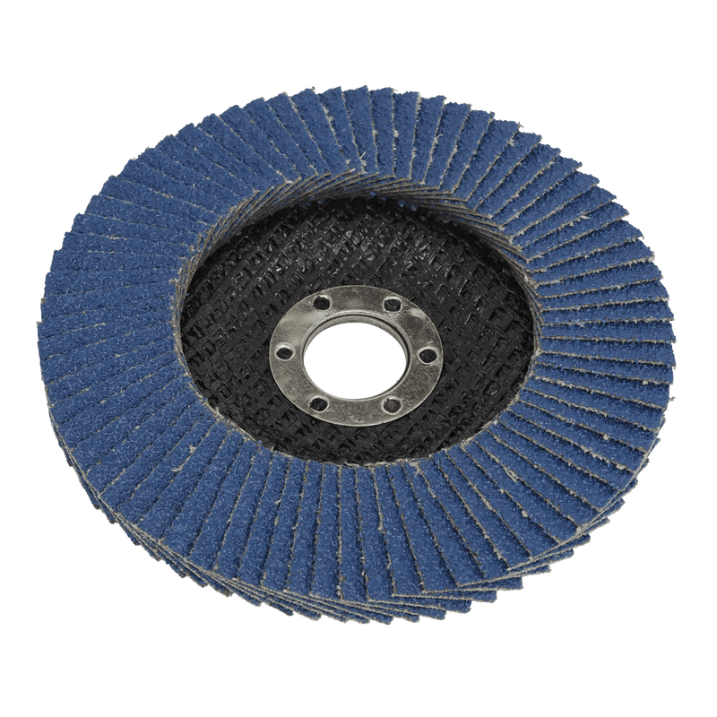 Sealey FD10060 100mm Zirconium Flap Disc 60Grit 16mm Bore - FD10060 - Sealey Tools UK - Trade Counter Direct