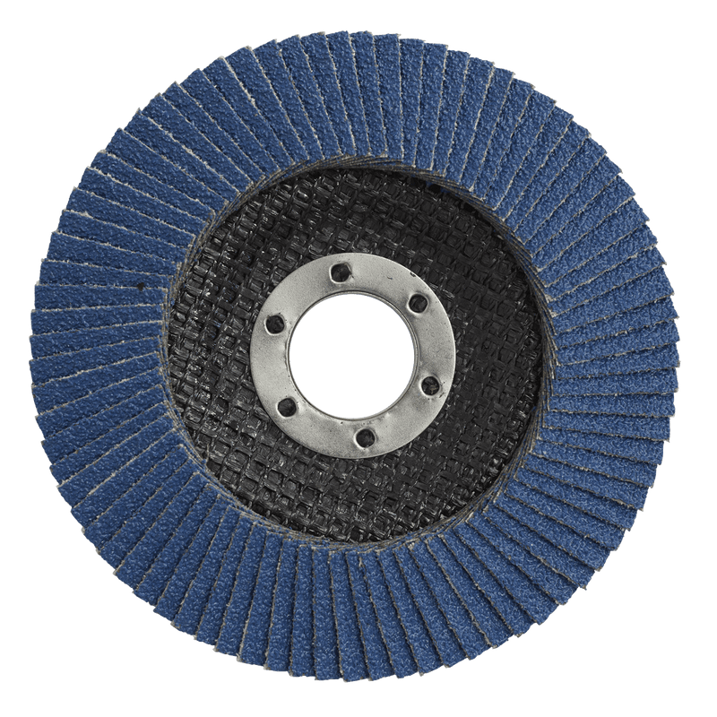 Sealey FD11512010 115mm Zirconium Flap Discs 120Grit 22mm Bore - Pack of 10 - FD11512010 - Sealey Tools UK - Trade Counter Direct