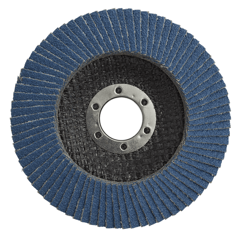 Sealey FD1158010 115mm Zirconium Flap Discs 80Grit 22mm Bore - Pack of 10 - FD1158010 - Sealey Tools UK - Trade Counter Direct