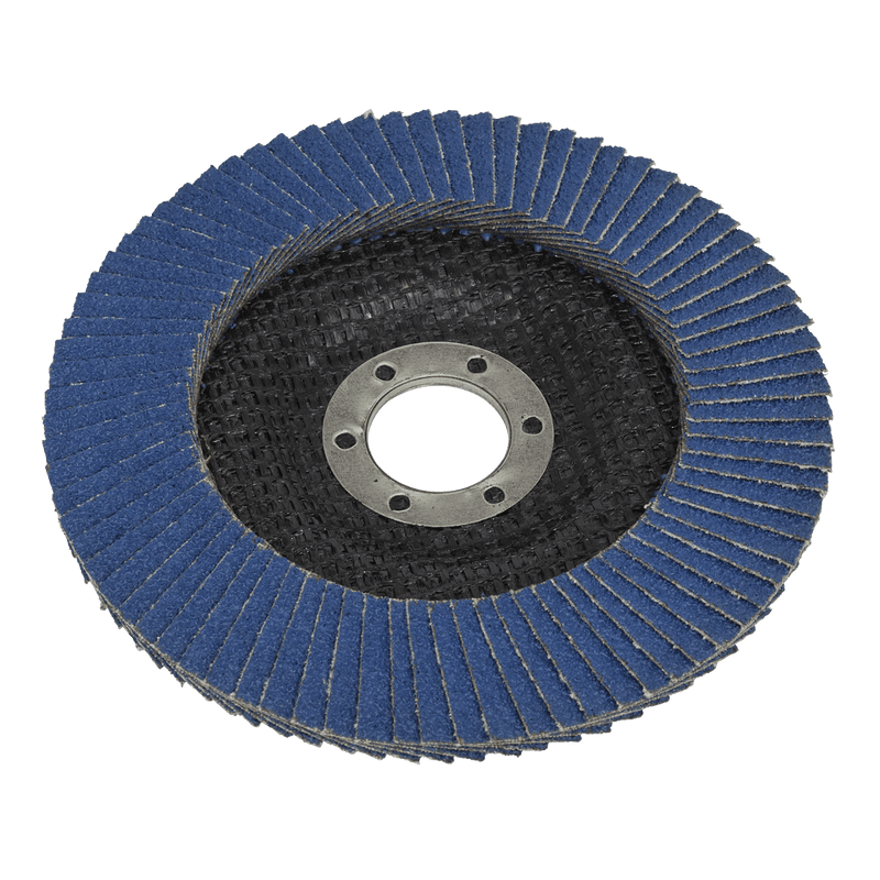 Sealey FD12560 125mm Zirconium Flap Disc 60Grit 22mm Bore - FD12560 - Sealey Tools UK - Trade Counter Direct