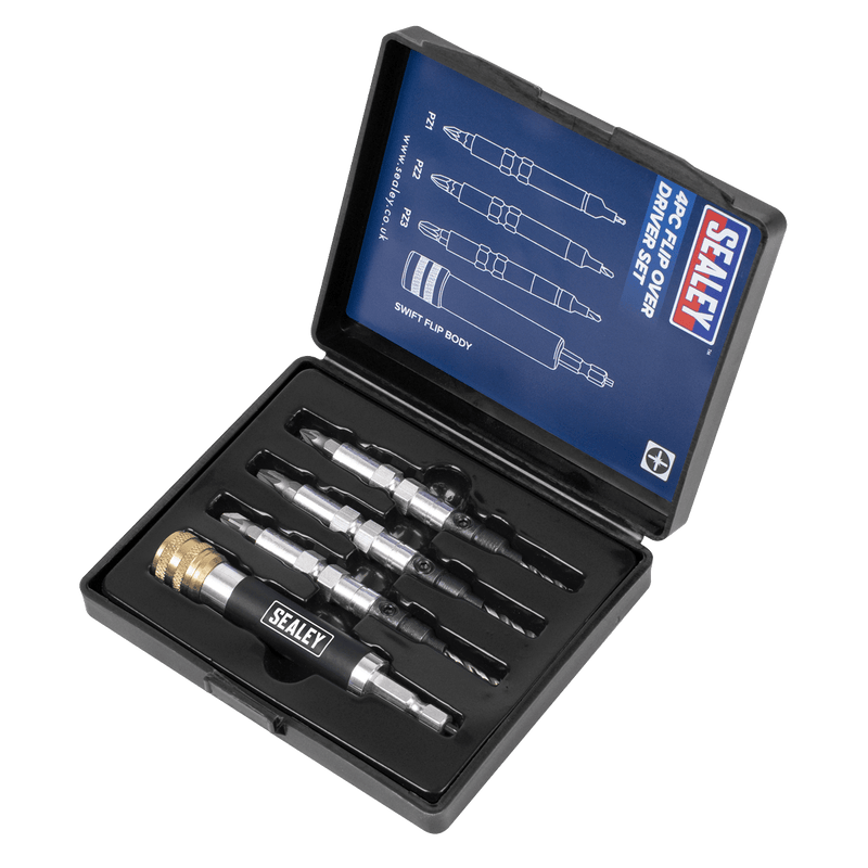 Sealey FDS4 Flip-Over Drill/Driver Set 4pc - FDS4 - Sealey Tools UK - Trade Counter Direct