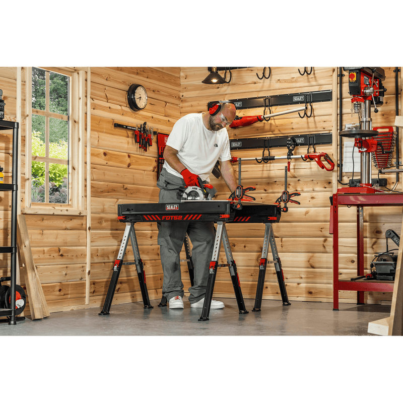 Sealey FDT52 Adjustable Sawhorse Set 2pc - FDT52 - Sealey Tools UK - Trade Counter Direct