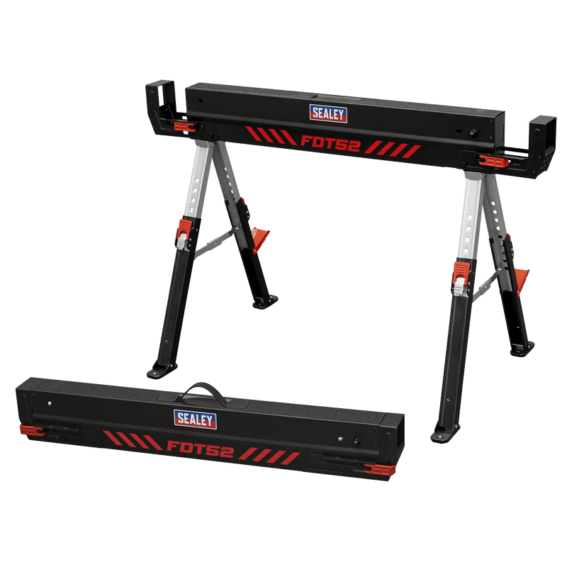 Sealey FDT52 Adjustable Sawhorse Set 2pc - FDT52 - Sealey Tools UK - Trade Counter Direct