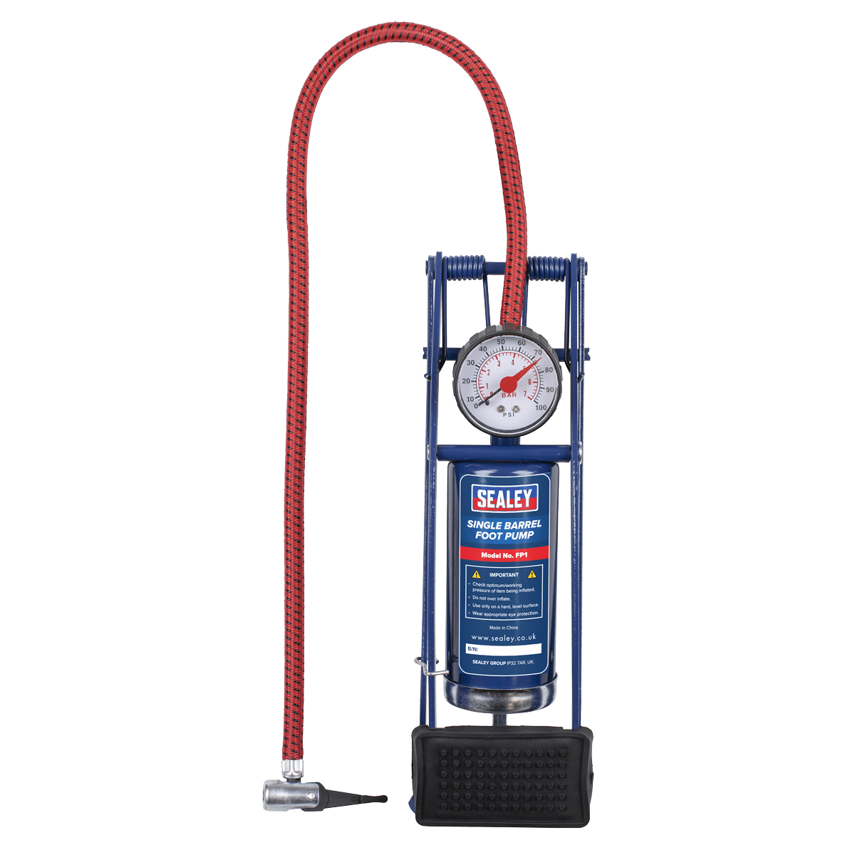 Sealey FP1 Single Barrel Foot Pump - FP1 - Sealey Tools UK - Trade Counter Direct