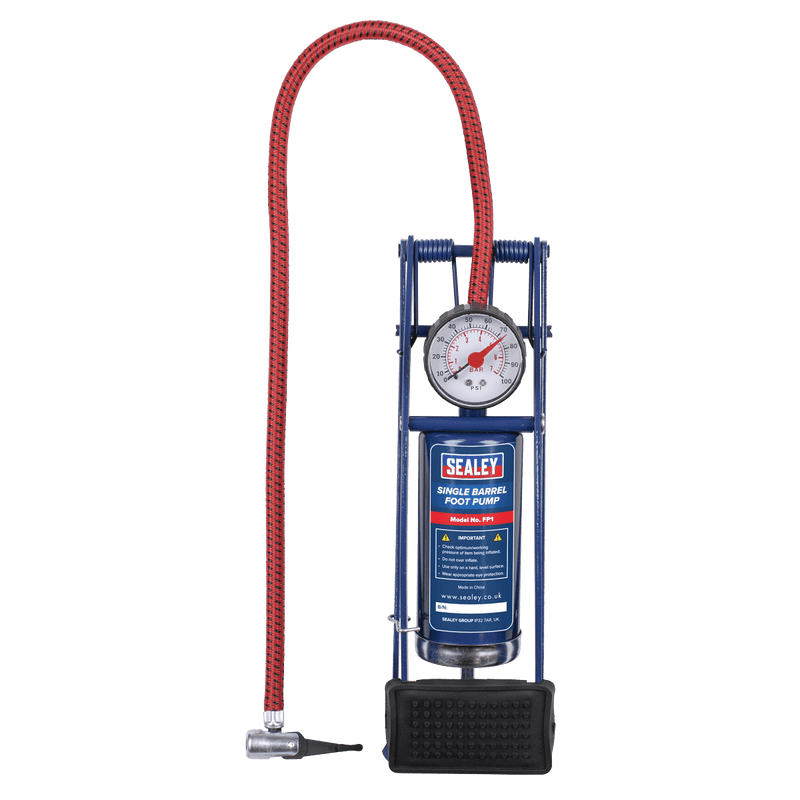 Sealey FP1 Single Barrel Foot Pump - FP1 - Sealey Tools UK - Trade Counter Direct