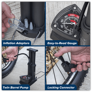 Sealey FP7 Mini Twin Barrel Bicycle Foot Pump - FP7 - Sealey Tools UK - Trade Counter Direct