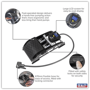 Sealey FP9D Twin Barrel Digital Foot Pump - FP9D - Sealey Tools UK - Trade Counter Direct
