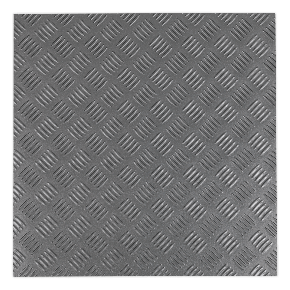 Sealey FT1S Vinyl Floor Tile with Peel & Stick Backing Silver Treadplate - Pack of 16 - FT1S - Sealey Tools UK - Trade Counter Direct