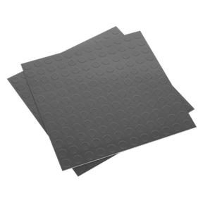 Sealey FT2S Vinyl Floor Tile with Peel & Stick Backing - Silver Coin Pack of 16 - FT2S - Sealey Tools UK - Trade Counter Direct
