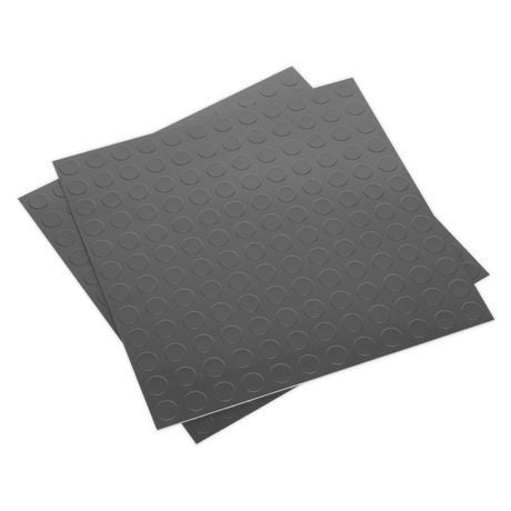 Sealey FT2S Vinyl Floor Tile with Peel & Stick Backing - Silver Coin Pack of 16 - FT2S - Sealey Tools UK - Trade Counter Direct