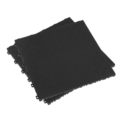 Sealey FT3B Polypropylene Floor Tile 400 x 400mm - Black Treadplate - Pack of 9 - FT3B - Sealey Tools UK - Trade Counter Direct