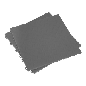 Sealey FT3G Polypropylene Floor Tile 400 x 400mm - Grey Treadplate - Pack of 9 - FT3G - Sealey Tools UK - Trade Counter Direct