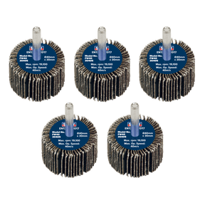Sealey FW4030405 Flap Wheel Ø40 x 30mm 40Grit Ø6mm Shaft - Pack of 5 - FW4030405 - Sealey Tools UK - Trade Counter Direct
