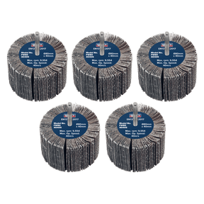Sealey FW8040405 80 x 40mm Abrasive Flap Wheel 6mm Shaft 40Grit - Pack of 5 - FW8040405 - Sealey Tools UK - Trade Counter Direct