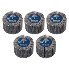 Sealey FW8040605 80 x 40mm Abrasive Flap Wheel 6mm Shaft 60Grit - Pack of 5 - FW8040605 - Sealey Tools UK - Trade Counter Direct