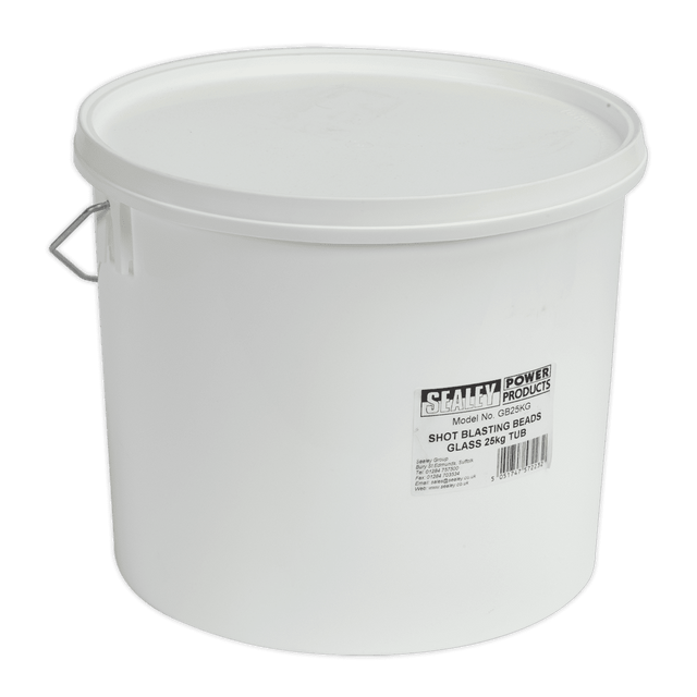 Sealey GB25KG Shot Blasting Beads Glass 25kg Plastic Tub - GB25KG - Sealey Tools UK - Trade Counter Direct