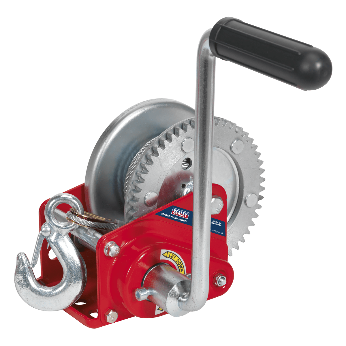 Sealey GWC1200B Geared Hand Winch with Brake & Cable 540kg Capacity - GWC1200B - Sealey Tools UK - Trade Counter Direct
