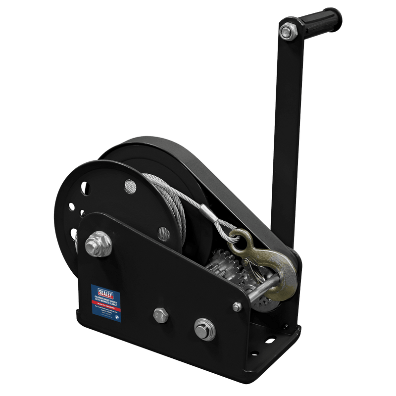 Sealey GWC2500B 1130kg Capacity Geared Hand Winch with Brake & Cable - GWC2500B - Sealey Tools UK - Trade Counter Direct