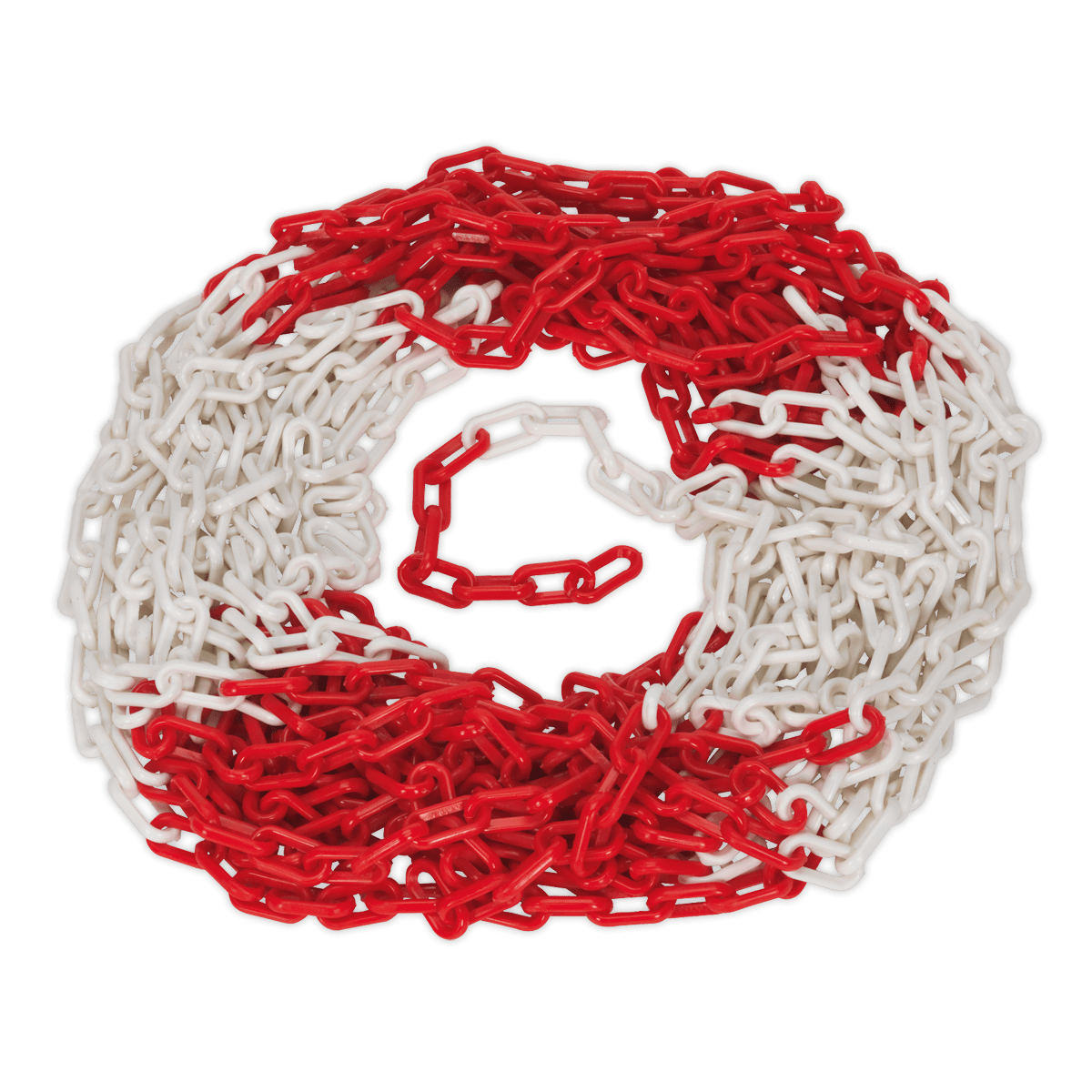 Sealey HSC25M Plastic Chain 25m x 6mm - Red/White - HSC25M - Sealey Tools UK - Trade Counter Direct