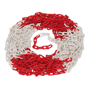 Sealey HSC25M Plastic Chain 25m x 6mm - Red/White - HSC25M - Sealey Tools UK - Trade Counter Direct