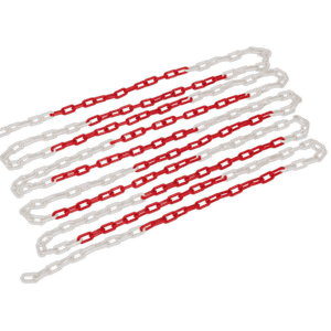 Sealey HSC25M Plastic Chain 25m x 6mm - Red/White - HSC25M - Sealey Tools UK - Trade Counter Direct