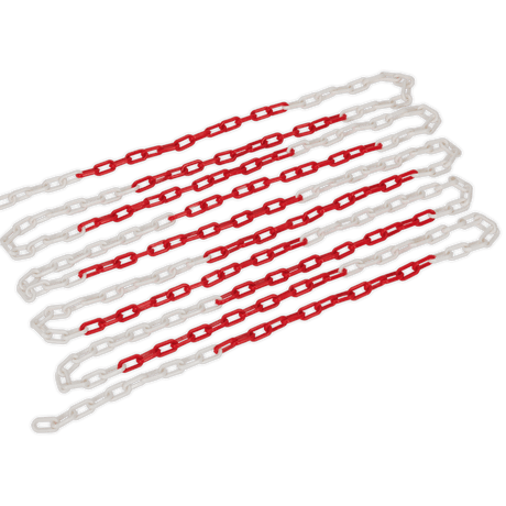 Sealey HSC25M Plastic Chain 25m x 6mm - Red/White - HSC25M - Sealey Tools UK - Trade Counter Direct