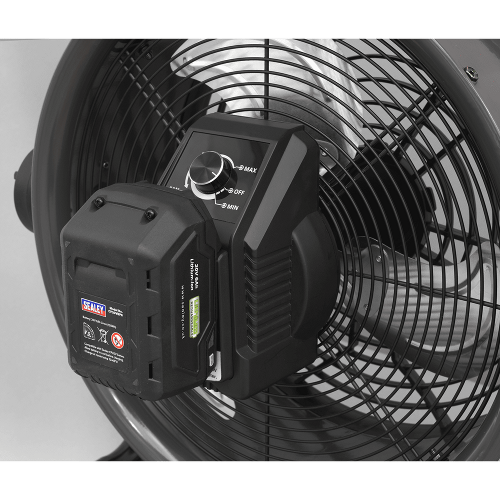 Sealey HVD16CCOMBO 2 - in - 1 Cordless/Corded 16" High Velocity Drum Fan 20V SV20 Series Kit - HVD16CCOMBO - Sealey Tools UK - Trade Counter Direct