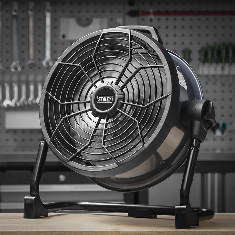 Sealey HVD16CCOMBO 2 - in - 1 Cordless/Corded 16" High Velocity Drum Fan 20V SV20 Series Kit - HVD16CCOMBO - Sealey Tools UK - Trade Counter Direct