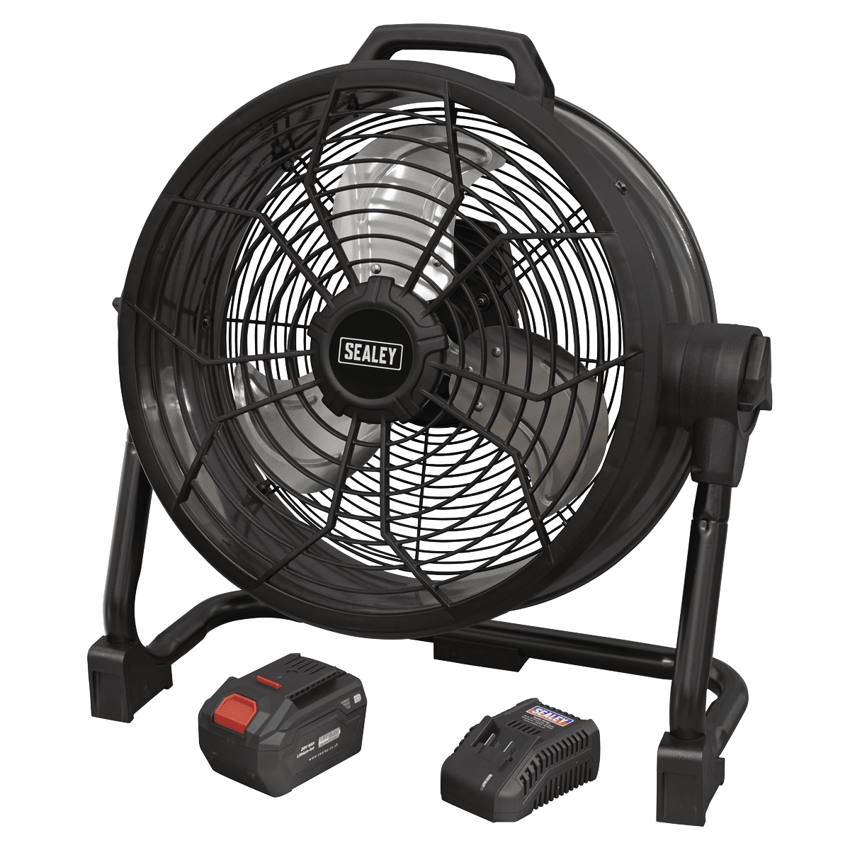 Sealey HVD16CCOMBO 2 - in - 1 Cordless/Corded 16" High Velocity Drum Fan 20V SV20 Series Kit - HVD16CCOMBO - Sealey Tools UK - Trade Counter Direct